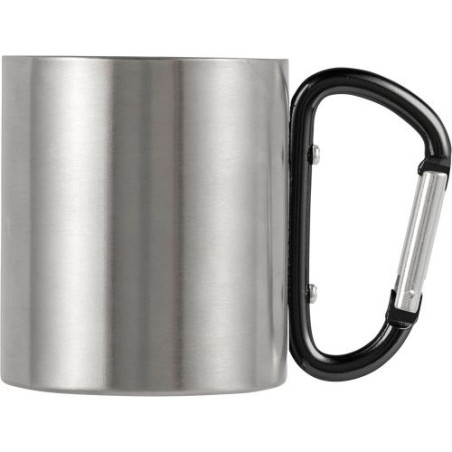 Mug publicitaire double paroi personnalisé Nella Matières : métal Couleurs : noir