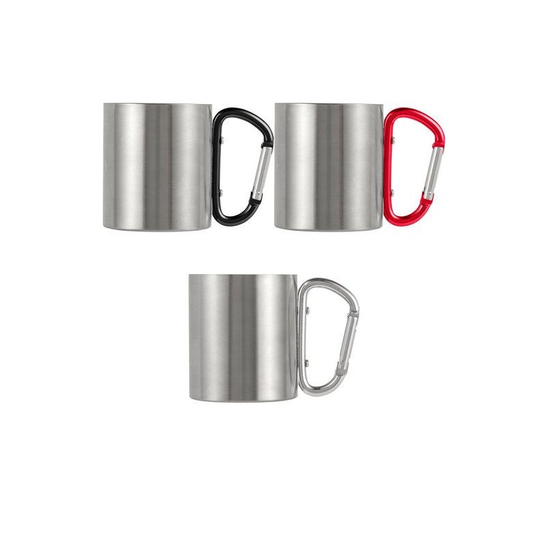 Mug publicitaire double paroi personnalisé Nella Matières : métal Couleurs : noir goodies publicitaire événementiel
