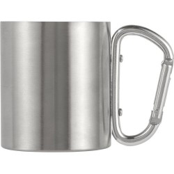 Mug publicitaire double paroi personnalisé Nella Matières : métal Couleurs : noir objet promotionnel éco-responsable