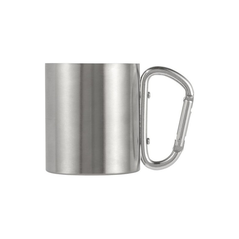 Mug publicitaire double paroi personnalisé Nella Matières : métal Couleurs : noir objet promotionnel éco-responsable