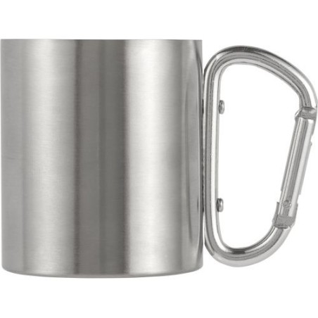 Mug publicitaire double paroi personnalisé Nella Matières : métal Couleurs : noir objet promotionnel éco-responsable