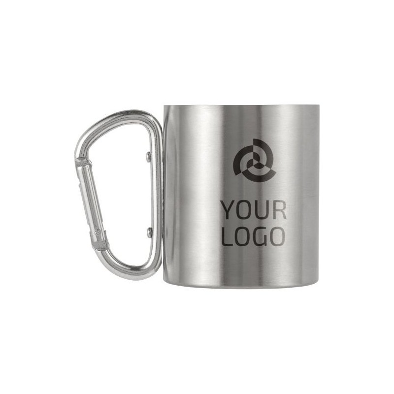 Mug publicitaire double paroi personnalisé Nella Matières : métal Couleurs : noir goodies entreprise design