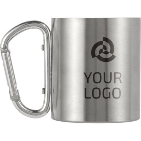 Mug publicitaire double paroi personnalisé Nella Matières : métal Couleurs : noir goodies entreprise design