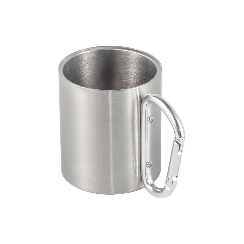 Mug publicitaire double paroi personnalisé Nella Matières : métal Couleurs : noir goodies personnalisé en stock
