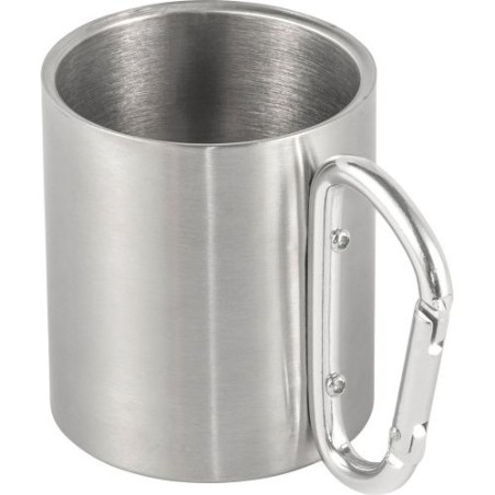 Mug publicitaire double paroi personnalisé Nella Matières : métal Couleurs : noir goodies personnalisé en stock