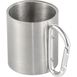 Mug publicitaire double paroi personnalisé Nella Matières : métal Couleurs : argenté marquage couleur éclatante