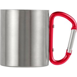 Mug publicitaire double paroi personnalisé Nella Matières : métal Couleurs : rouge cadeau entreprise pas cher