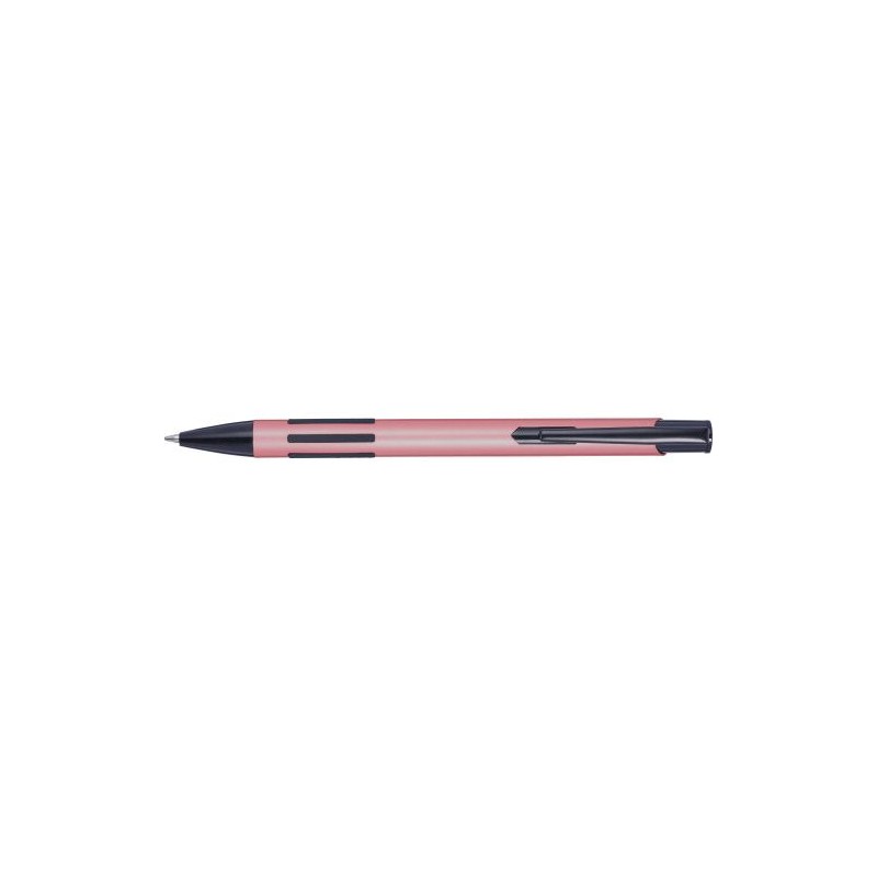 Stylo bille personnalisé en métal laqué publicitaire Aurora Matières : caoutchouc Couleurs : rose