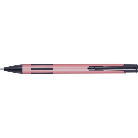 Stylo bille personnalisé en métal laqué publicitaire Aurora Matières : caoutchouc Couleurs : rose