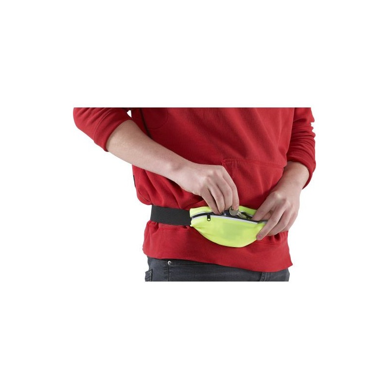 Sac banane publicitaire en polyester personnalisé Bastian Matières : polyester Couleurs : jaune fluo personnalisable avec votre 