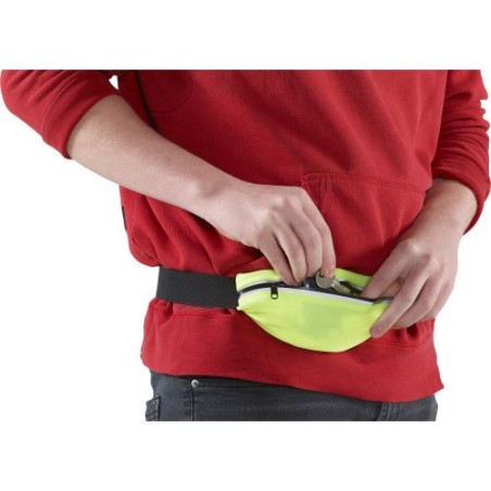 Sac banane publicitaire en polyester personnalisé Bastian Matières : polyester Couleurs : jaune fluo personnalisable avec votre 