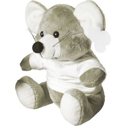 Peluche personnalisée souris en objet publicitaire Lia Matières : coton Couleurs : gris