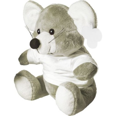 Peluche personnalisée souris en objet publicitaire Lia Matières : coton Couleurs : gris