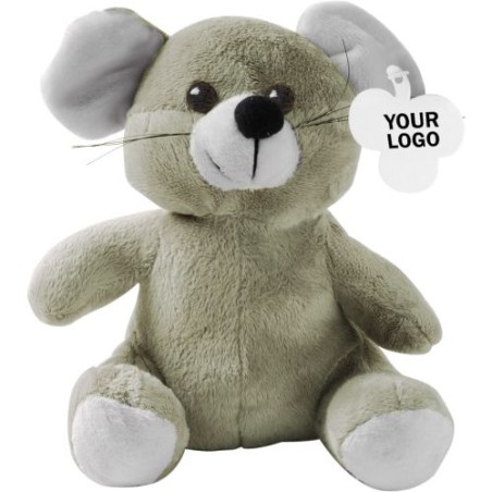 Peluche personnalisée souris en objet publicitaire Lia Matières : coton Couleurs : gris cadeau entreprise pas cher