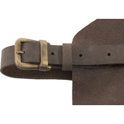 Tablier personnalisé en cuir reconstitué Nori Matières : cuir Couleurs : brun marquage laser ultra précis