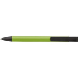 Stylo bille personnalisable en aluminium avec support Matières : aluminium Couleurs : vert citron
