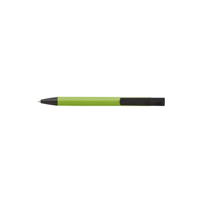 Stylo bille personnalisable en aluminium avec support Matières : aluminium Couleurs : vert citron