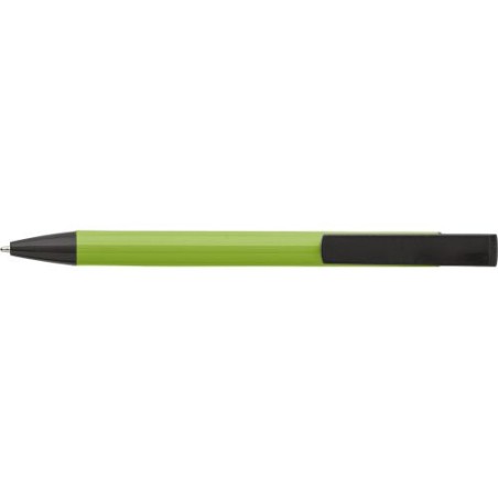 Stylo bille personnalisable en aluminium avec support Matières : aluminium Couleurs : vert citron