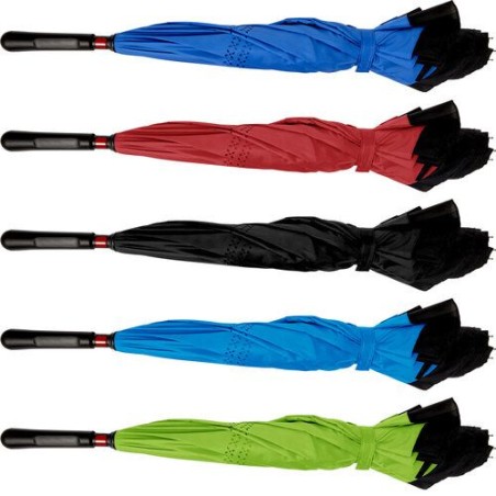 Parapluie réversible personnalisé pratique Constance Matières : polyester Couleurs : noir personnalisation rapide en France