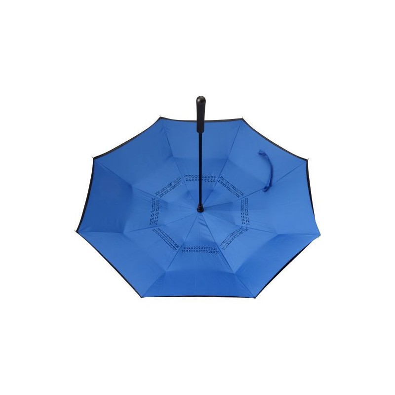 Parapluie réversible personnalisé pratique Constance Matières : polyester Couleurs : noir objet promo petit budget