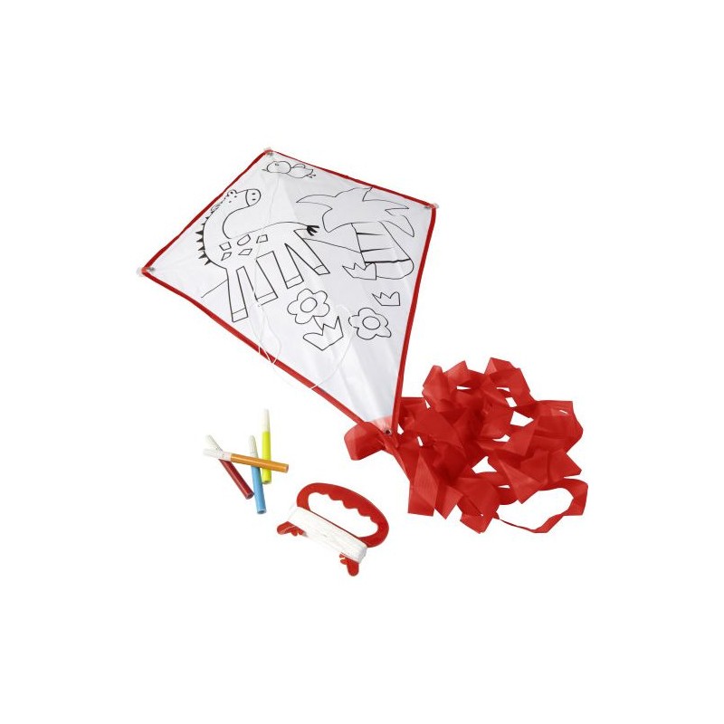 Cerf-volant Personnalisé avec 4 Feutres - Lina Matières : polyester Couleurs : rouge personnalisable avec votre logo