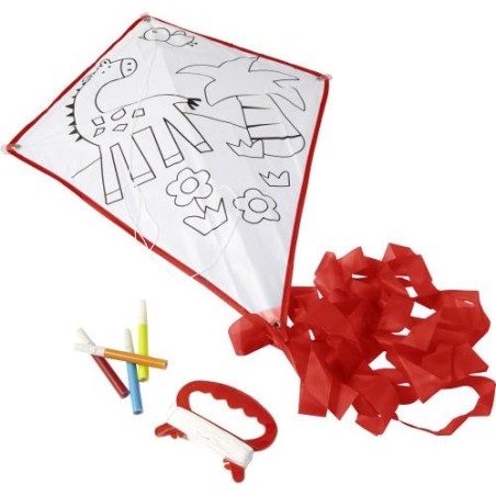 Cerf-volant Personnalisé avec 4 Feutres - Lina Matières : polyester Couleurs : rouge personnalisable avec votre logo