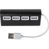 Hub USB 4 Ports en aluminium personnalisé - Leo Matières : métal Couleurs : noir