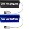Hub USB 4 Ports en aluminium personnalisé - Leo Matières : métal Couleurs : noir cadeau entreprise pas cher