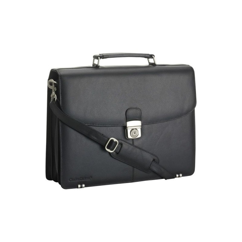 Sacoche Économique en Cuir Personnalisée pour Ordinateur Charles Dickens® Matières : cuir Couleurs : noir marquage laser ultra p