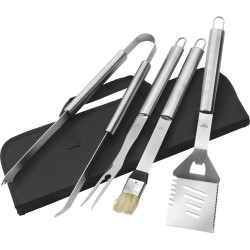 Set de Barbecue Économique Personnalisé - Accessoire de Grillade Silas Matières : nylon Couleurs : noir impression haute définit