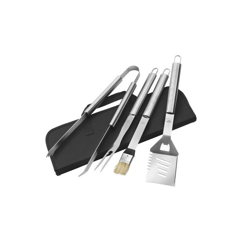 Set de Barbecue Économique Personnalisé - Accessoire de Grillade Silas Matières : nylon Couleurs : noir impression haute définit