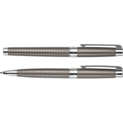 Stylo personnalisé élégant et précis à bille et roller - Charles Dickens® Alan Matières : métal Couleurs : gris cadeau entrepris