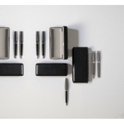 Stylo personnalisé élégant et précis à bille et roller - Charles Dickens® Alan Matières : métal Couleurs : gris cadeau collabora