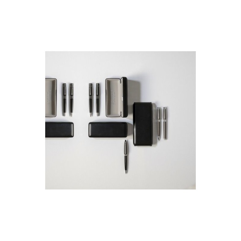 Stylo personnalisé élégant et précis à bille et roller - Charles Dickens® Alan Matières : métal Couleurs : gris cadeau collabora
