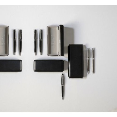 Stylo personnalisé élégant et précis à bille et roller - Charles Dickens® Alan Matières : métal Couleurs : gris cadeau collabora