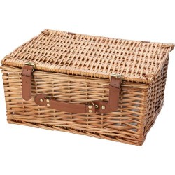 Panier pique-nique en osier personnalisé pratique pour 2 personnes - Effie Matières : bois Couleurs : brun cadeau entreprise pas