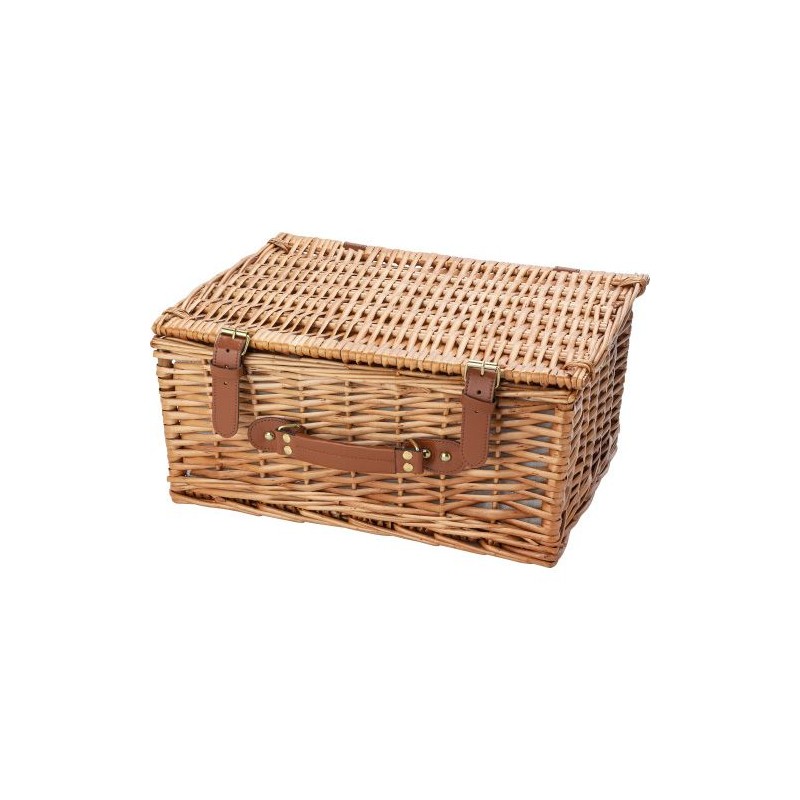 Panier pique-nique en osier personnalisé pratique pour 2 personnes - Effie Matières : bois Couleurs : brun cadeau entreprise pas
