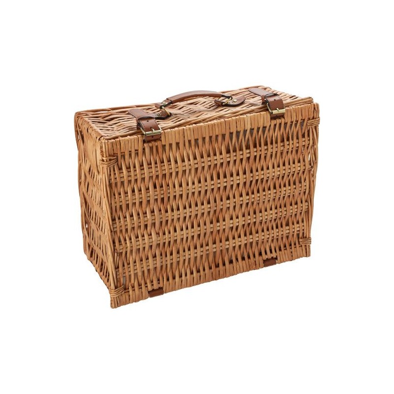 Panier pique-nique en osier personnalisé pratique pour 2 personnes - Effie Matières : bois Couleurs : brun goodies publicitaire 