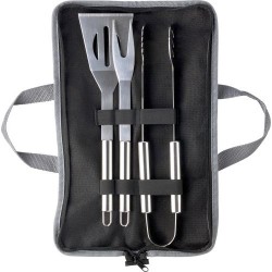 Set de barbecue  dans une pochette personnalisée - Priscilla Matières : non tissé Couleurs : argenté cadeau entreprise pas cher