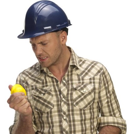 Casque de chantier anti-stress publicitaire Philip Matières : plastique Couleurs : jaune goodies publicitaire événementiel