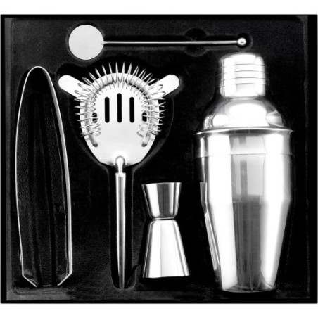 Set de 5 pièces d'accessoires de bar shaker premium personnalisé Natalina Matières : acier inoxydable Couleurs : argenté