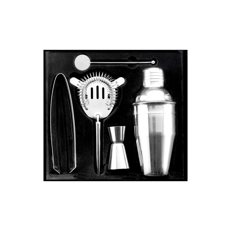 Set de 5 pièces d'accessoires de bar shaker premium personnalisé Natalina Matières : acier inoxydable Couleurs : argenté personn