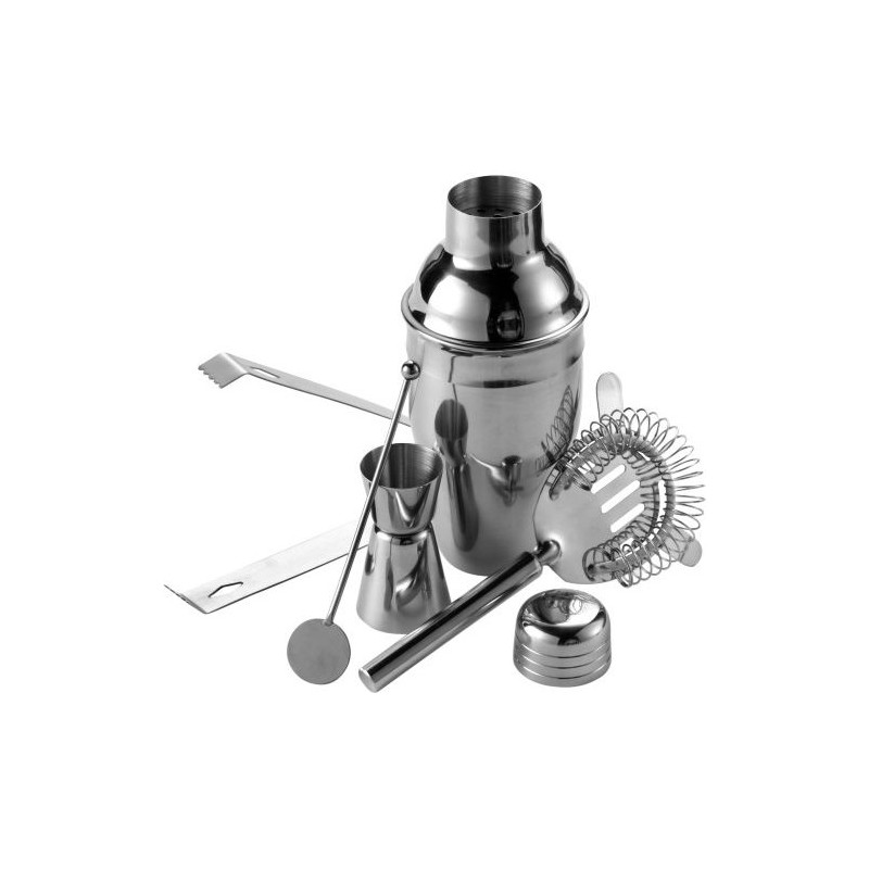 Set de 5 pièces d'accessoires de bar shaker premium personnalisé Natalina Matières : acier inoxydable Couleurs : argenté cadeau 