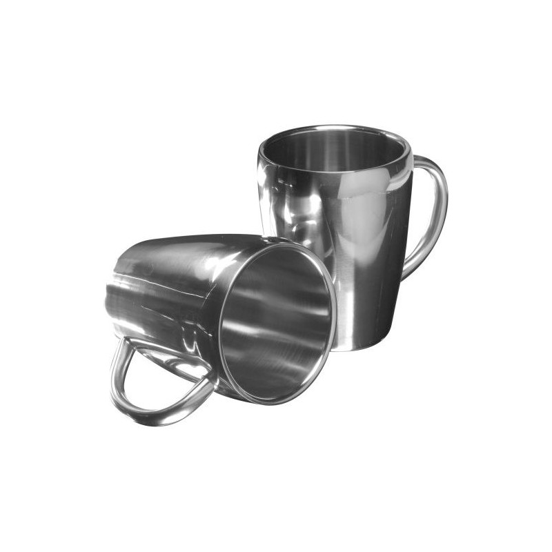 Set de 2 mugs incassables publicitaires idéaux Naya Matières : acier inoxydable Couleurs : argenté