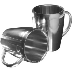 Set de 2 mugs incassables publicitaires idéaux Naya Matières : acier inoxydable Couleurs : argenté 2