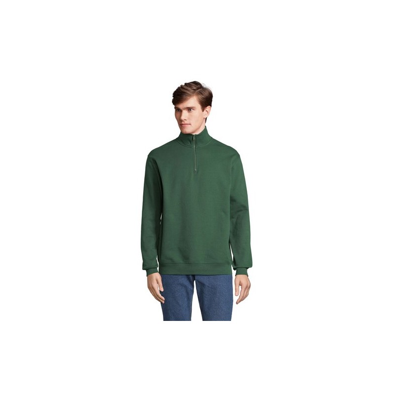 Sweat Zip Col Confortable et Éthique Personnalisé - Conrad Taille textile : XL Couleurs : vert bouteille marquage laser ultra pr