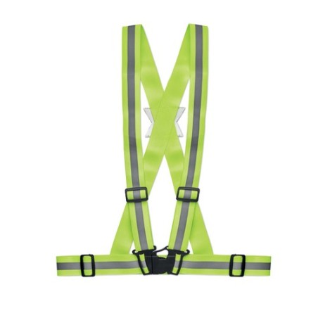 Bretelles de sécurité réfléchissantes personnalisées pas cher ALLVISIBLE Matières : PET Couleurs : vert fluo personnalisable ave