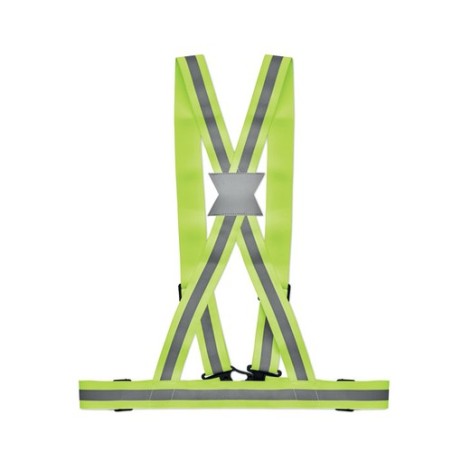 Bretelles de sécurité réfléchissantes personnalisées pas cher ALLVISIBLE Matières : PET Couleurs : vert fluo goodies publicitair