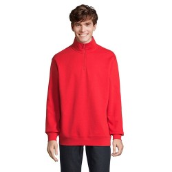 Sweat Zip Col Confortable et Éthique Personnalisé - Conrad Taille textile : S Couleurs : rouge vif goodies publicitaire événemen