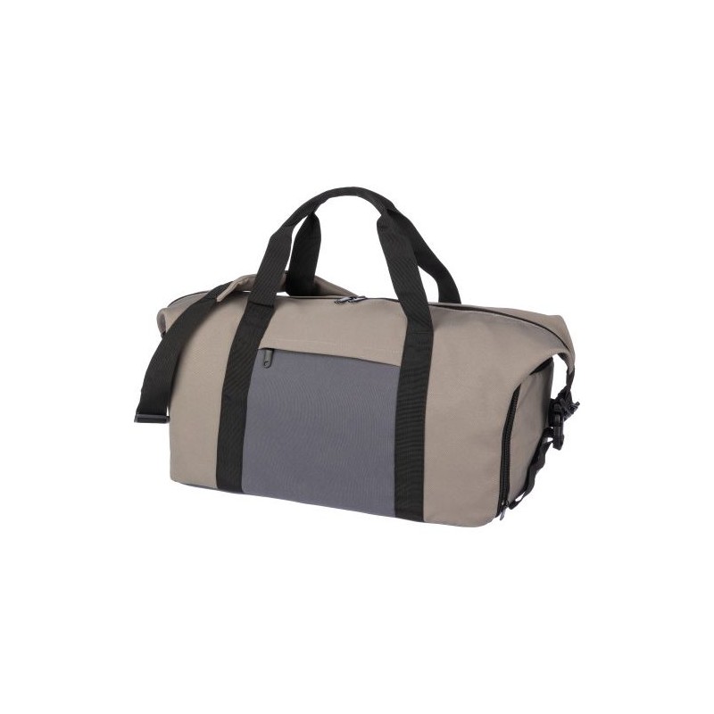 Sac de sport personnalisé en polyester pas cher - Ines Matières : polyester Couleurs : taupe personnalisable avec votre logo